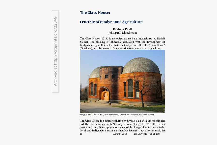 Glass House Rudolf Steiner, HD Png Download, Free Download