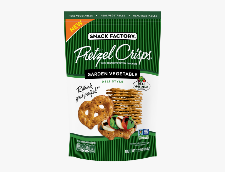 Garden Vegetable Deli Style Thin, Crunchy Pretzel Crackers - Snack Factory Pretzel Crisps, HD Png Download, Free Download