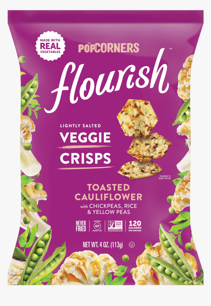 Lightly Salted Toasted Cauliflower With Chickpeas, - Popcorners Flourish, HD Png Download, Free Download