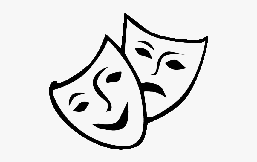 Drama Mask Theatre Transparent - Theatre Masks Clipart, HD Png Download, Free Download