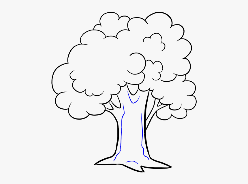 White Cartoon Tree Png - Easy Tree Cartoon Drawing, Transparent Png, Free Download