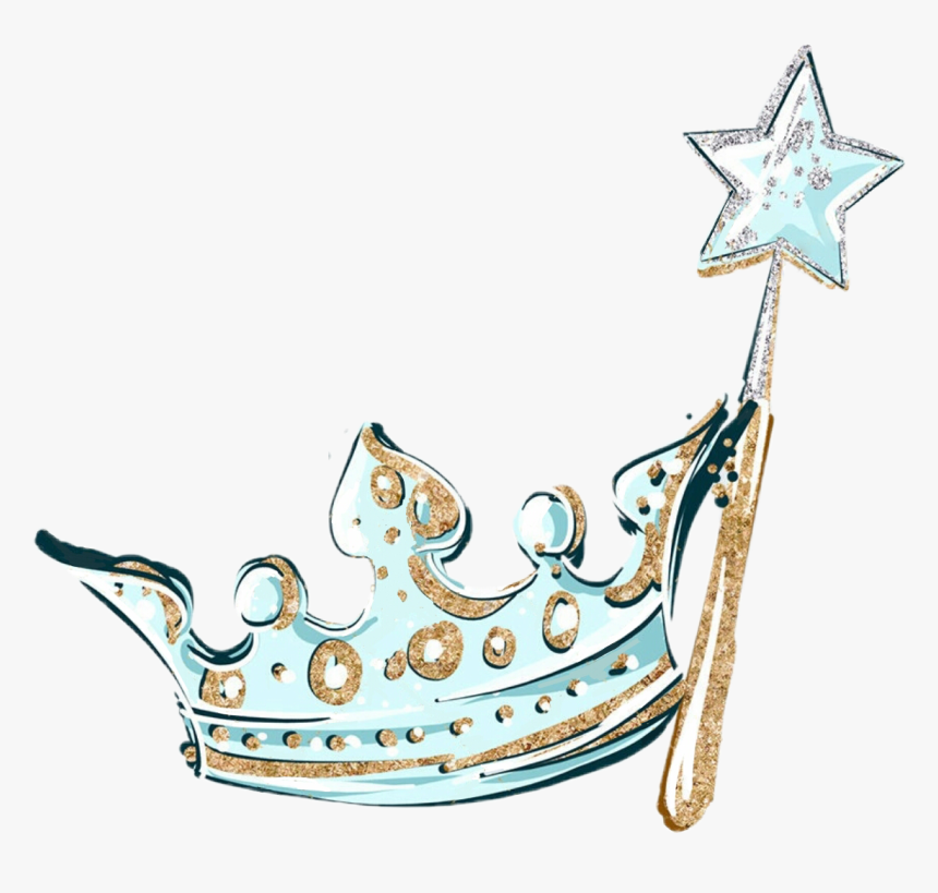 #watercolor #crown #wand #cinderella #princess #disney - Tiara, HD Png Download, Free Download