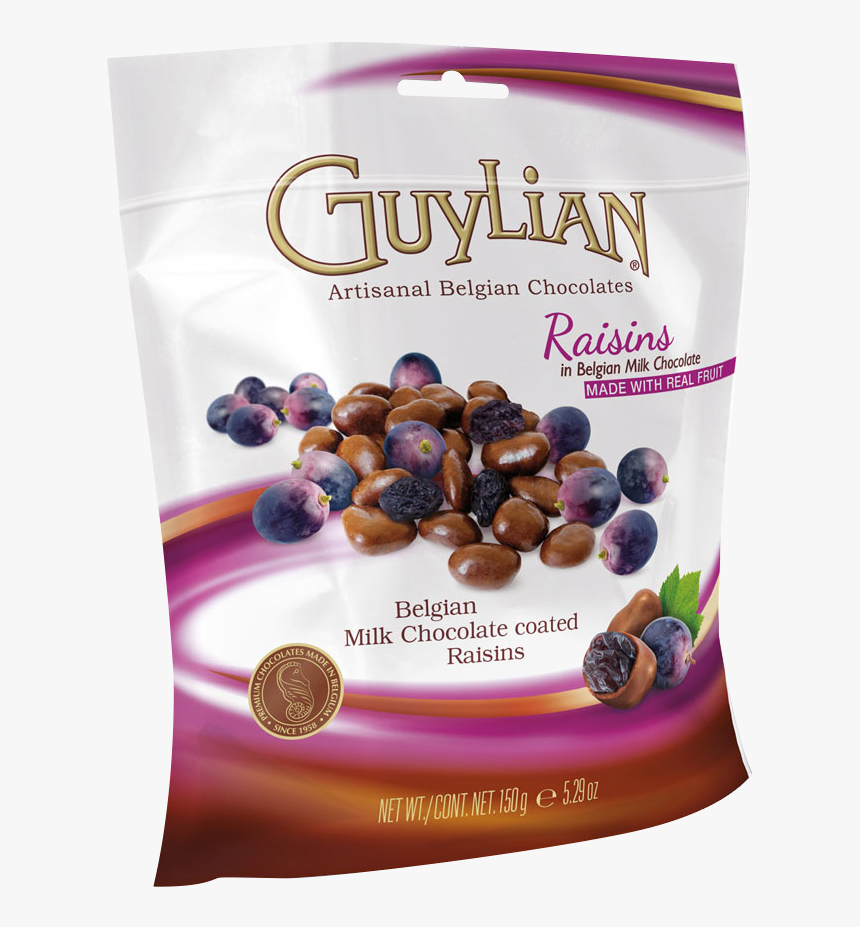 Guylian Milk Chocolate Covered Raisins In Pouch 150g - Guylian Chocolate Nyc, HD Png Download, Free Download