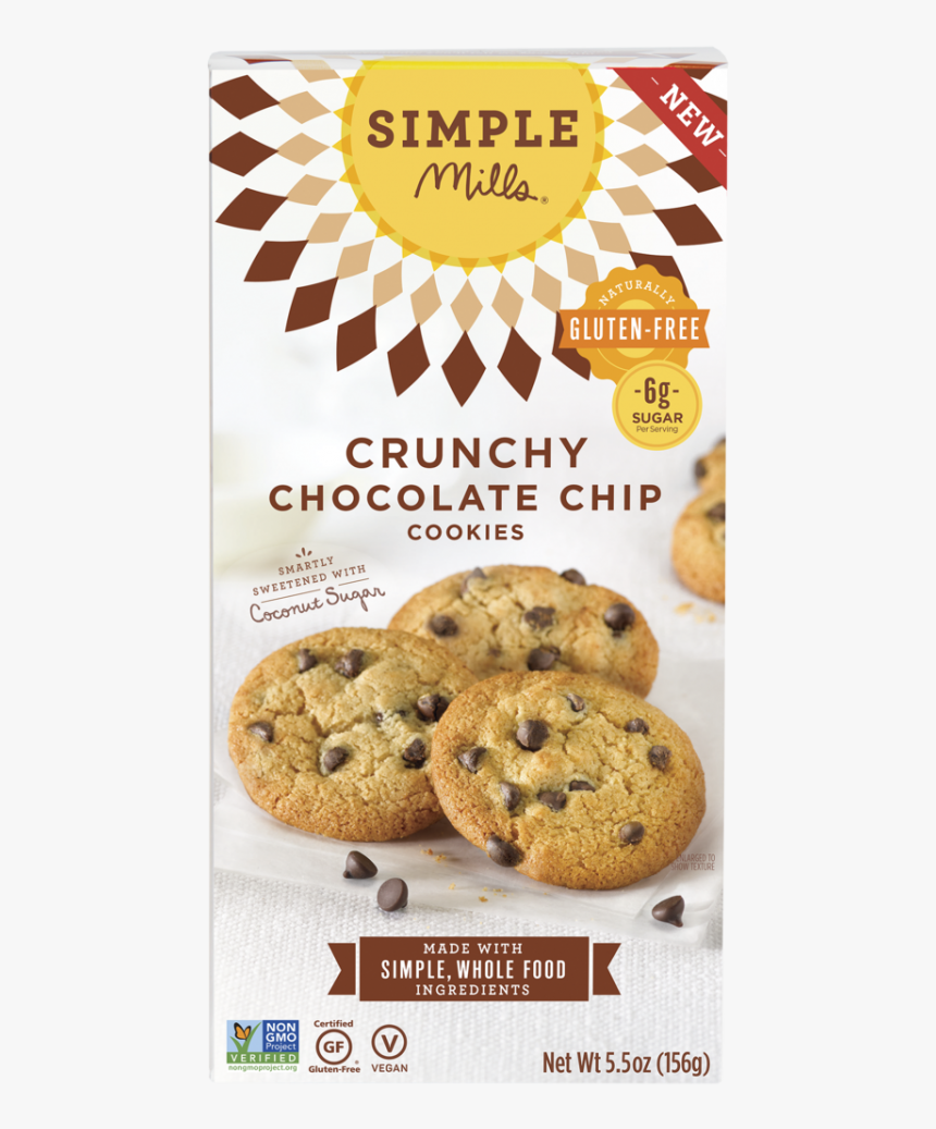 Crunchy Chocolate Chip Cookies - Simple Mills Crunchy Chocolate Chip Cookies, HD Png Download, Free Download