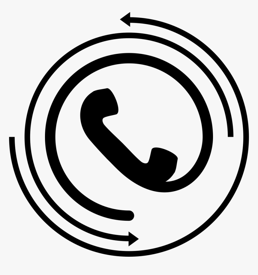 Telephone Receiver With Circular Arrows - Telephone, HD Png Download, Free Download