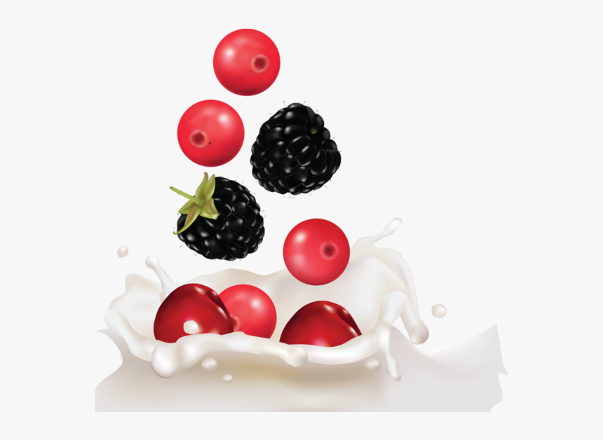 Fruit , Png Download - Berries And Milk Png, Transparent Png, Free Download