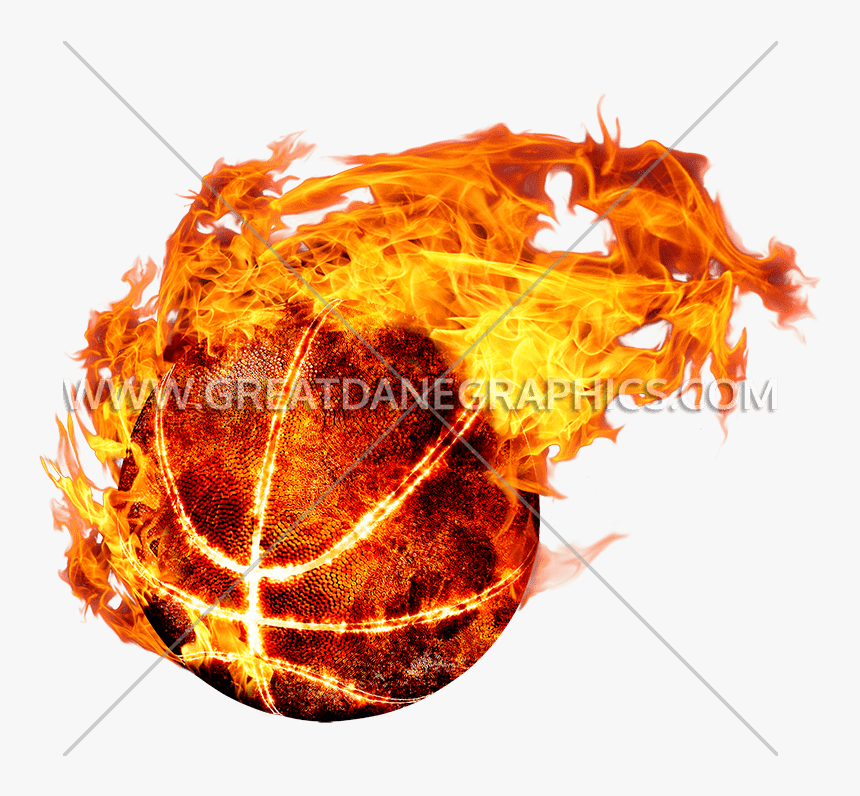 Basketball Production Ready Artwork - Basketball Logo Fire Ball, HD Png Download, Free Download