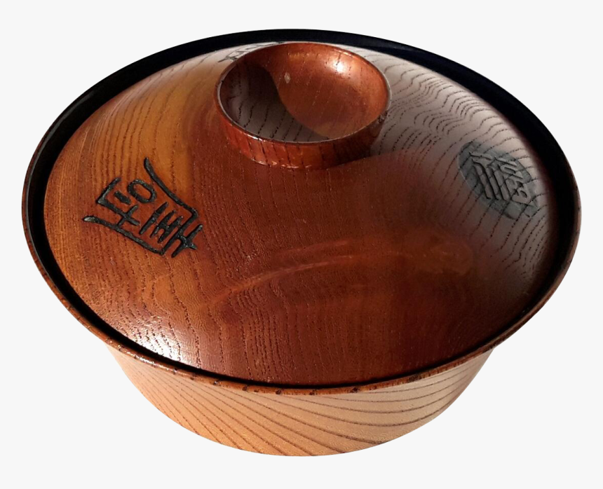 Vintage Japanese Wooden Covered Rice Bowl With Lacquered - Wooden Rice Bowl, HD Png Download, Free Download