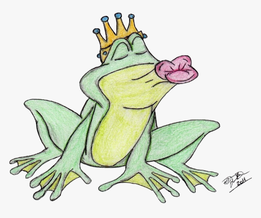 Amphibian Drawing Princess And The Frog - Frog Kiss, HD Png Download, Free Download