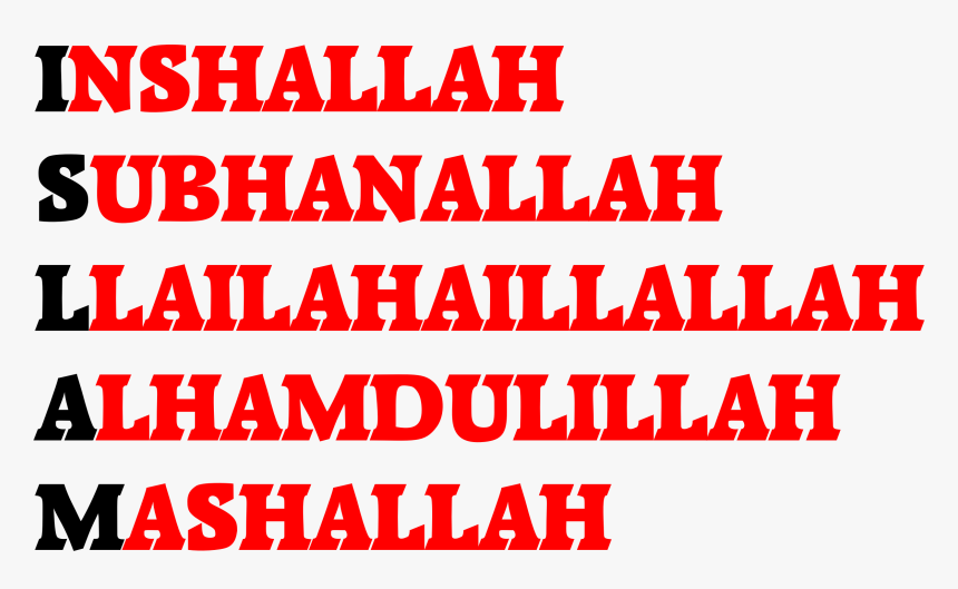 Islam Typography Clip Arts - Inshallah Mashallah, HD Png Download, Free Download