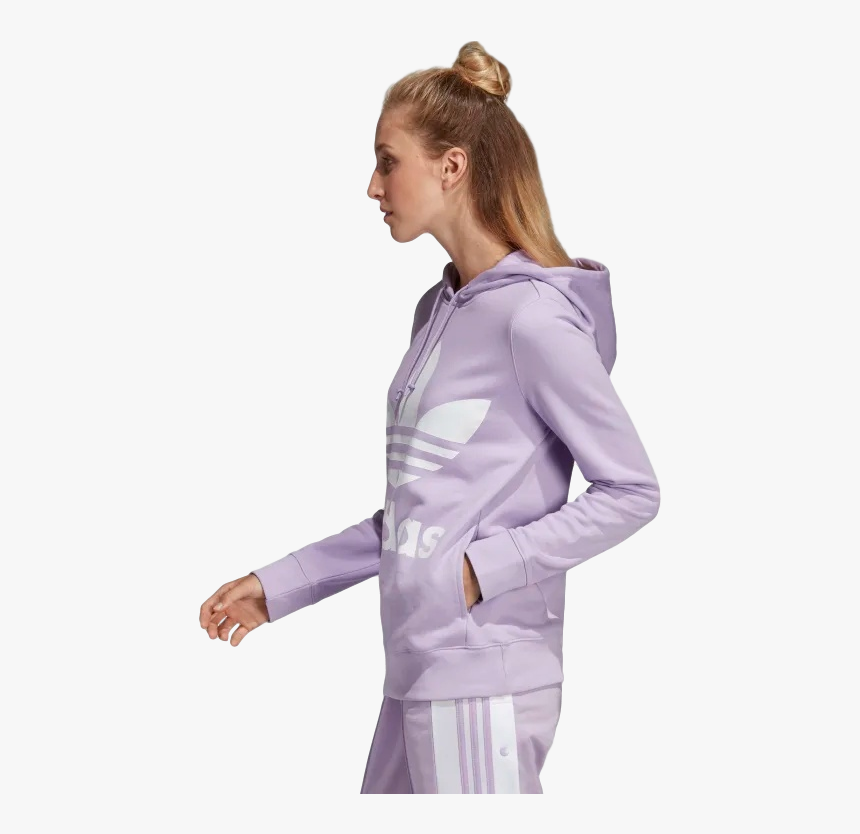 Adidas Originals Trefoil Hoodie Purple Glow - Women's Sweatshirts & Hoodies, HD Png Download, Free Download