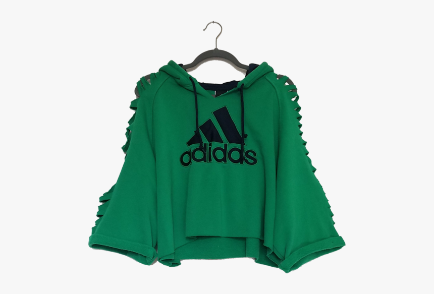 Altered Cropped Adidas Hoodie With Cutout Sleeves "
 - Hood, HD Png Download, Free Download