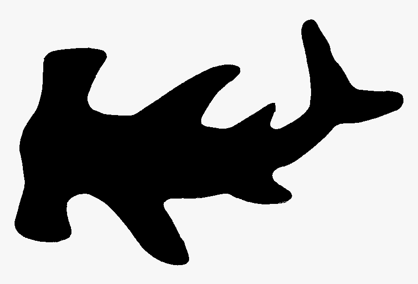 Shadows Clipart Shark - Silhouette Hammerhead Shark Outline, HD Png Download, Free Download
