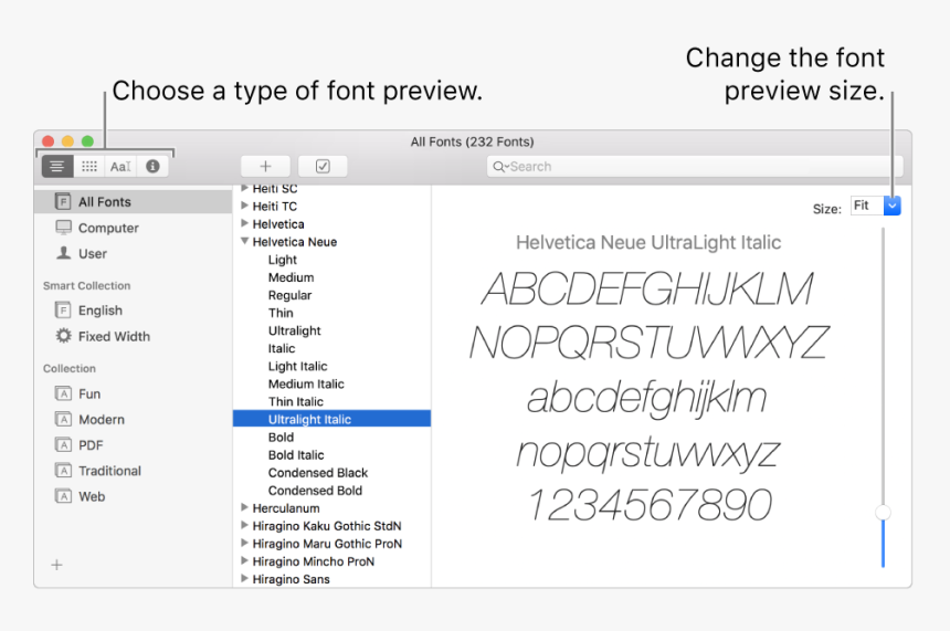 The Font Book Window Showing Buttons In The Top Left All Fonts On Mac Hd Png Download Kindpng