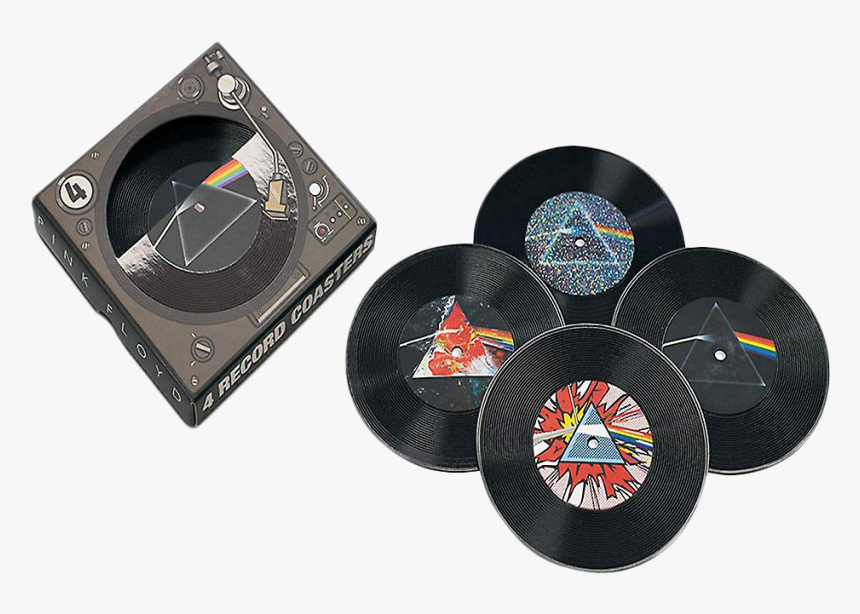 Dark Side Of The Moon Vinyl Record Coasters 4-pack - Vinyl Coasters Pink Floyd, HD Png Download, Free Download
