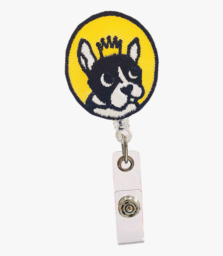 French Bulldog Embroidery Patch Retractable Badge Id - Keychain, HD Png Download, Free Download