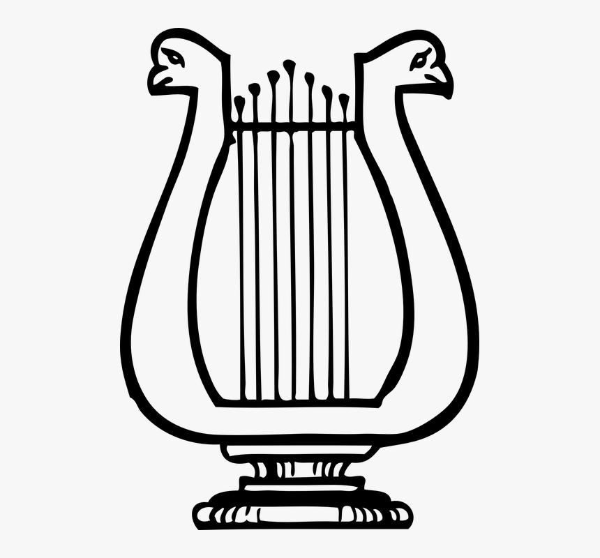 Lyre Clipart Black And White, HD Png Download, Free Download