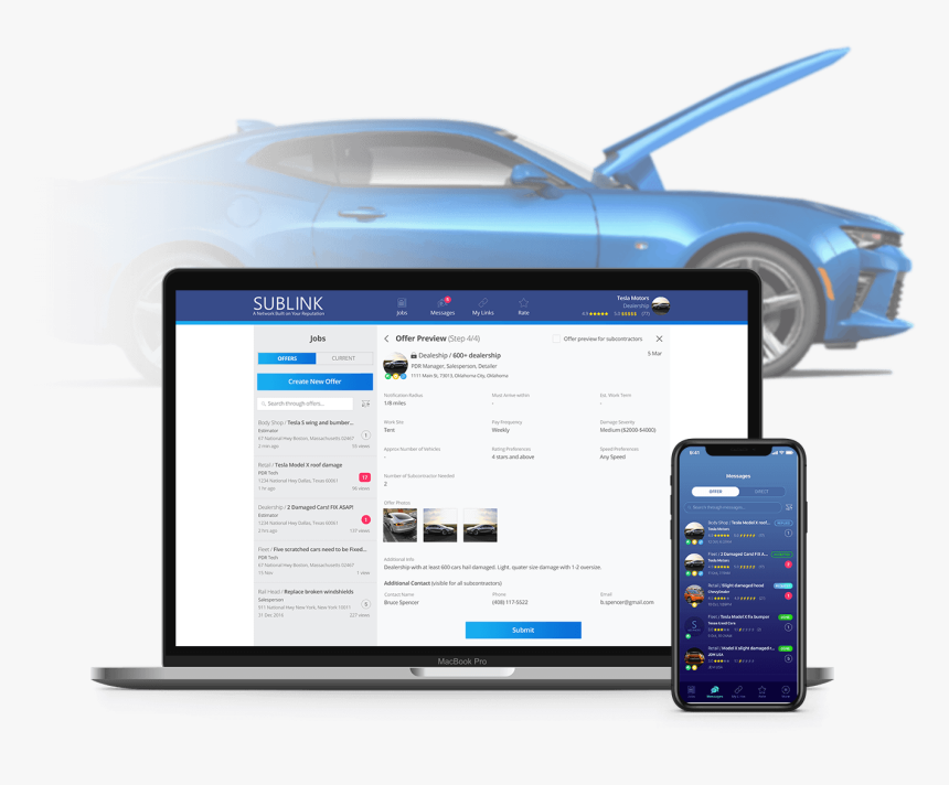 Online Workplace For Hail Damage Repair Professionals - Sports Car, HD Png Download, Free Download