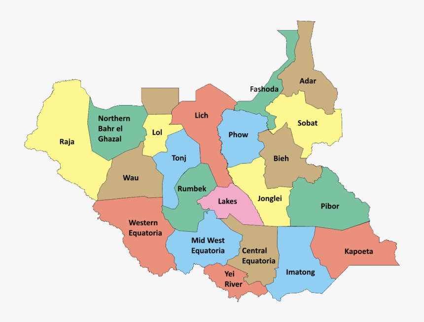 South Sudan 21 States, HD Png Download, Free Download