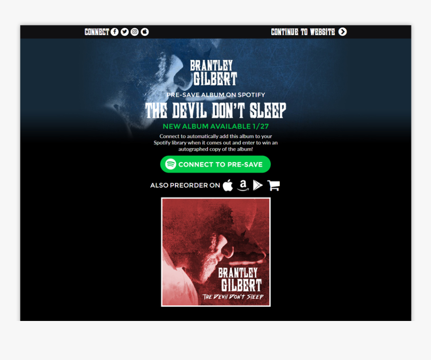 Brentley Gilbert Presave For Spotify - Pre Save, HD Png Download, Free Download