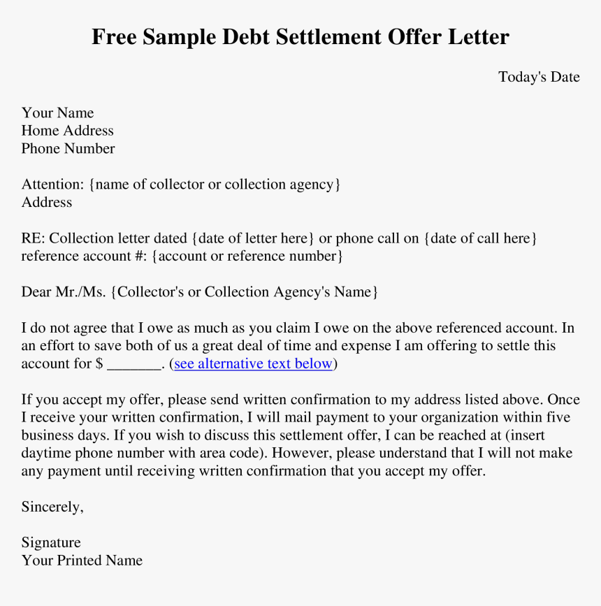 Debt Settlement Letter Main Image - Court Order For Evaluation, HD Png Download, Free Download