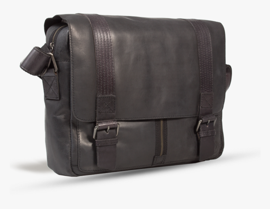 Uberbag Grey Black Leather Military Messenger / Man - Messenger Bag, HD Png Download, Free Download