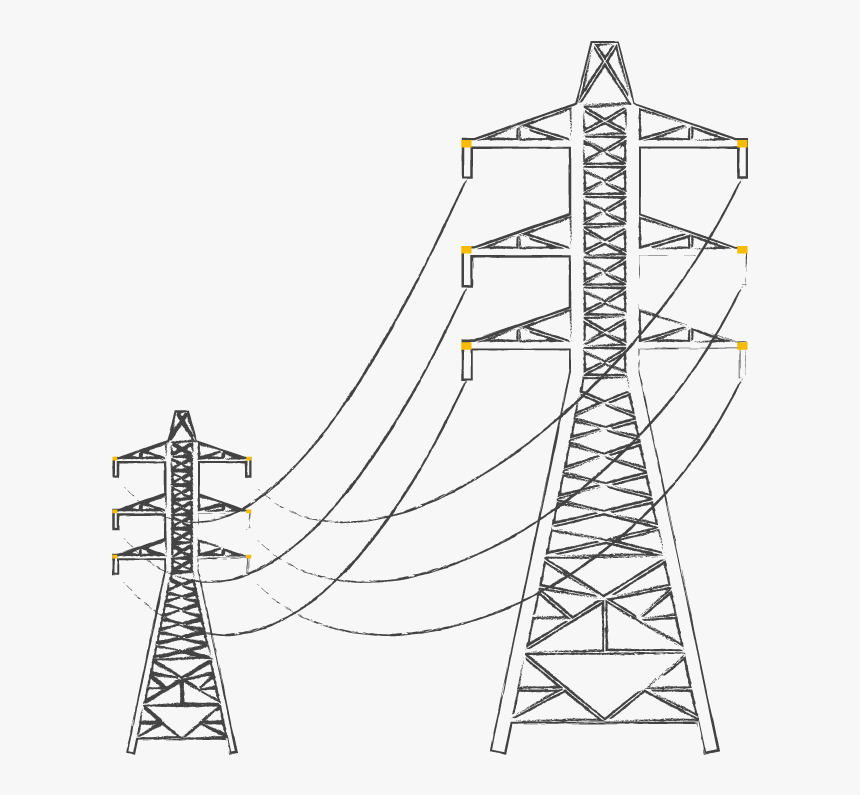 Transmission Drawing Tower - Transmission Tower Drawing, HD Png Download, Free Download