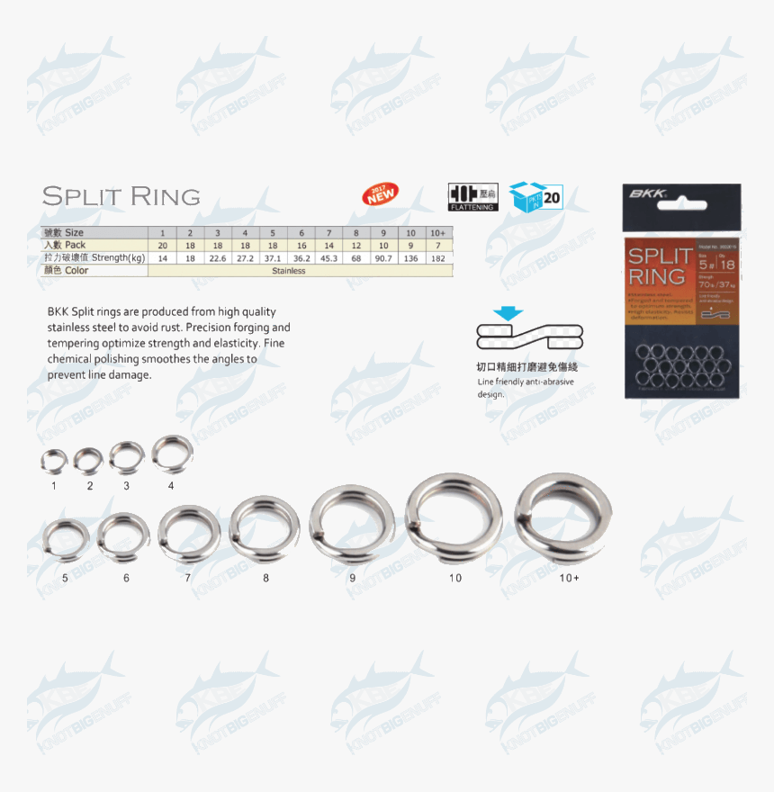 Bkk Split Ring "heavy - Bkk Split Ring Sizing, HD Png Download, Free Download