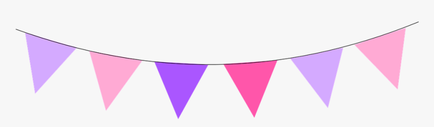 Flags, Bunting, Swag, Pink, Purple, Pastel, Celebration - Transparent Cute Banner Png, Png Download, Free Download