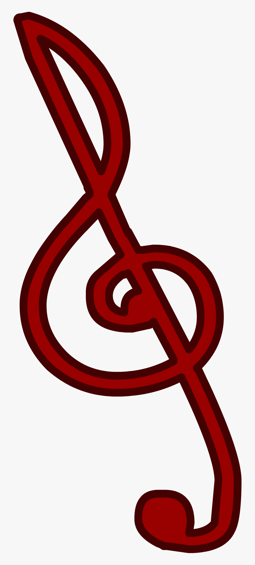 Club Penguin Rewritten Wiki - Treble Clef Red Png, Transparent Png, Free Download