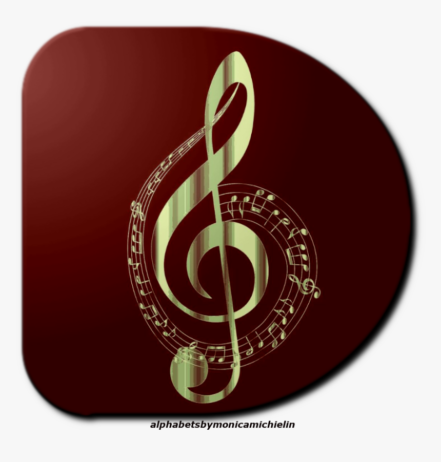 Alfabeto De Clave De Sol Png, Treble Clef Alphabet - Black And Gold Music Notes, Transparent Png, Free Download