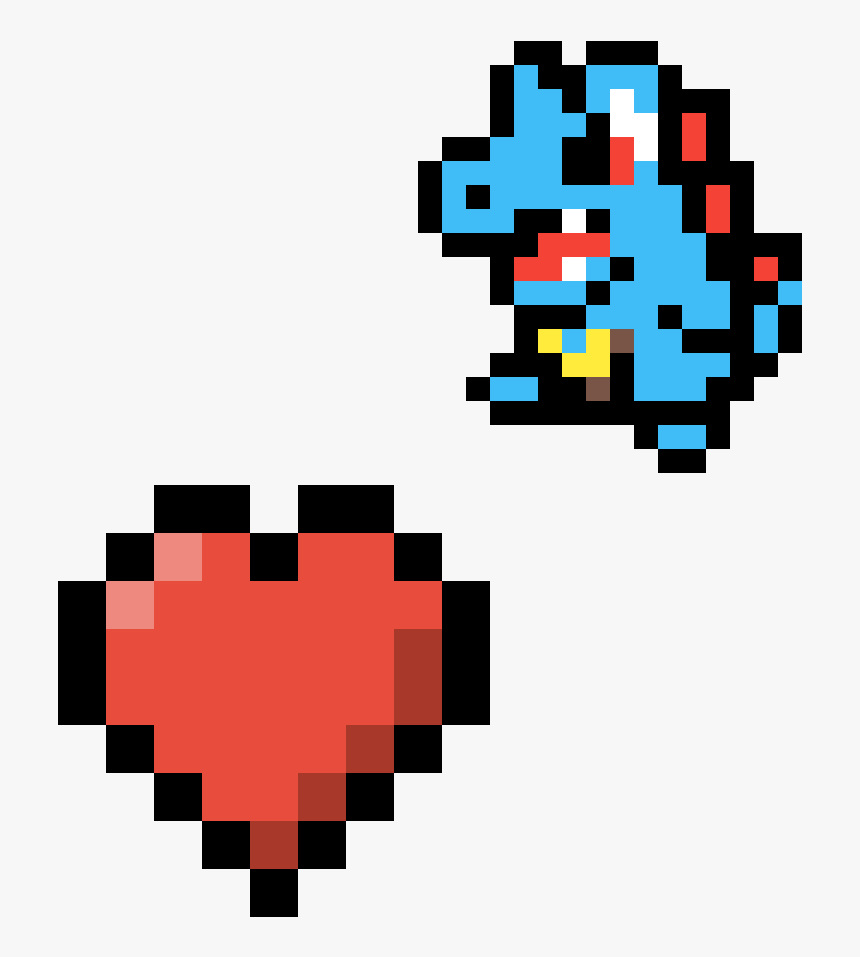 Coração Pixel Art Png - Pokemon Pixel Art Totodile, Transparent Png, Free Download