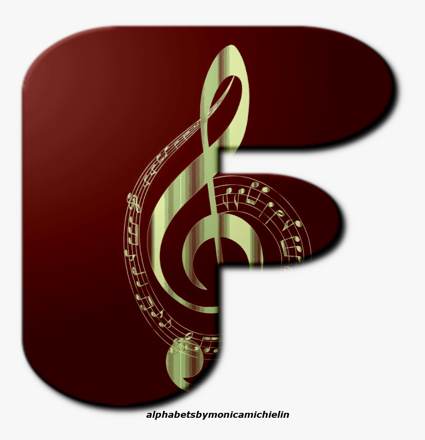 Alfabeto De Clave De Sol Png, Treble Clef Alphabet - Gold And Black Music, Transparent Png, Free Download
