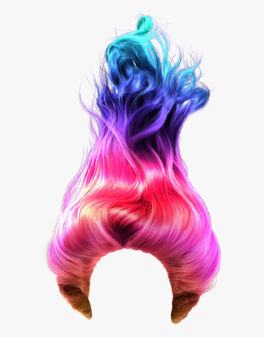 #wig #hair #rainbow #rainbowhair #arcoiris #cabelocolorido - Transparent Rainbow Hair Png, Png Download, Free Download