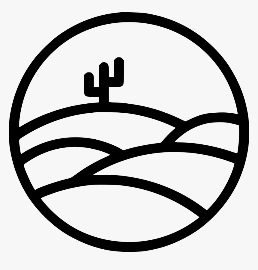 Drawing Cactus Landscape - Sand Dunes Icon Png, Transparent Png, Free Download