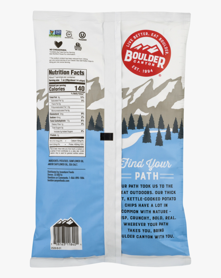 Boulder Canyon Kettle Potato Chips, 60% Less Sodium, HD Png Download, Free Download