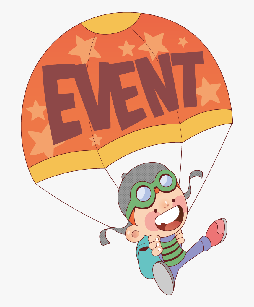 Child Boys Under The Transprent Png Free - Parachuting Boy Cartoon, Transparent Png, Free Download