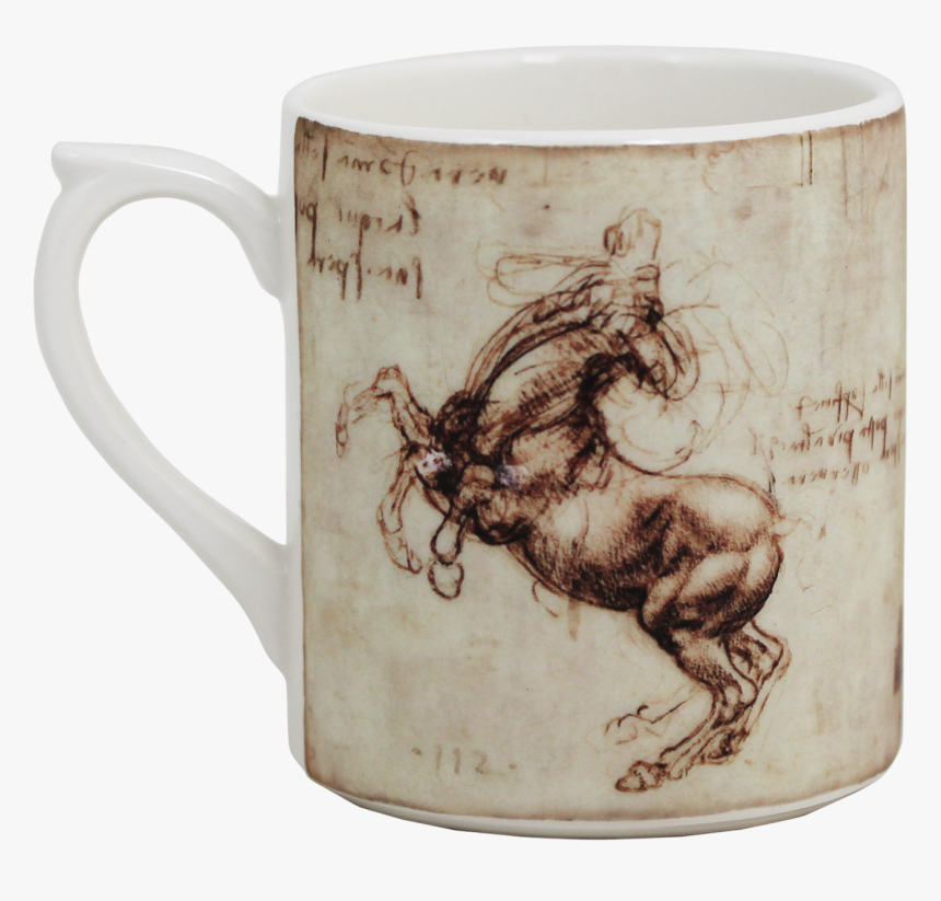 Gien Leonardo Da Vinci Mug - Rearing Horse Leonardo Da Vinci, HD Png Download, Free Download
