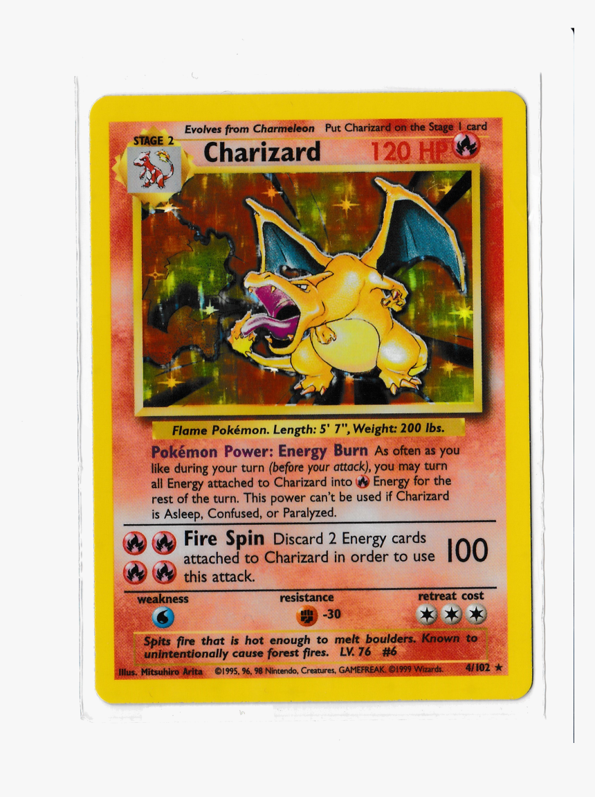 Charizard 4 - - Base Set Charizard Holo, HD Png Download, Free Download