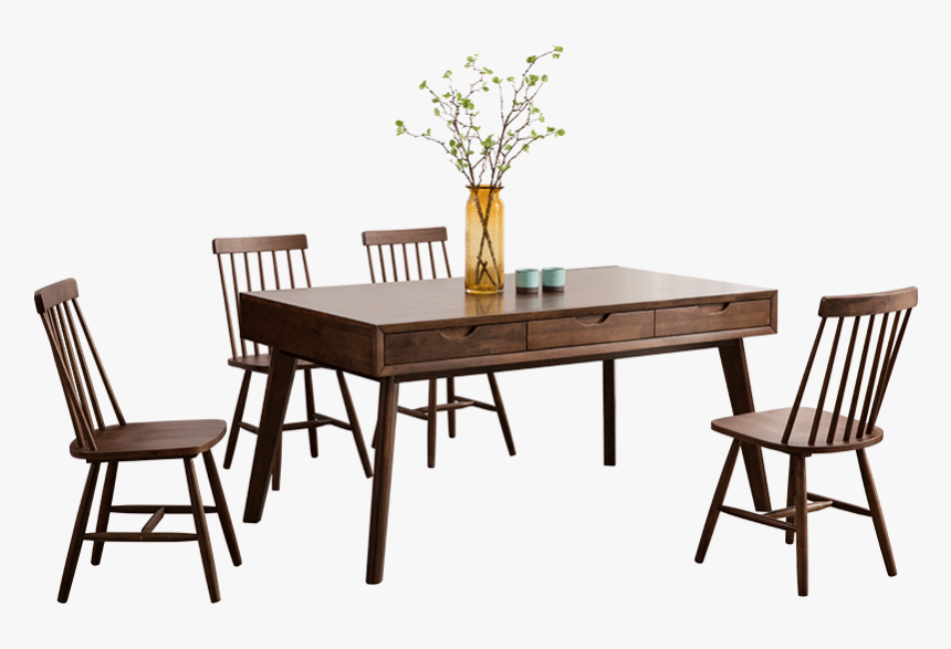 Big Size Wooden Dining Room Table With Drawers - Dining Table, HD Png Download, Free Download