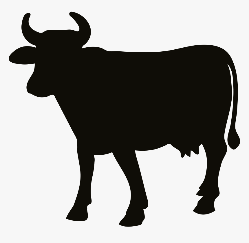 Cattle Clip Art Vector Graphics Cow Silhouette - Cow Silhouette Clipart, HD Png Download, Free Download