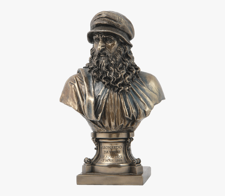 Leonardo Da Vinci Bust - Leonardo Da Vinci Sculptures, HD Png Download, Free Download