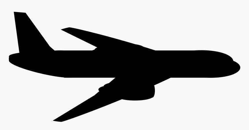 Airplane Drawing Clip Art - Airplane Side View Silhouette, HD Png Download, Free Download