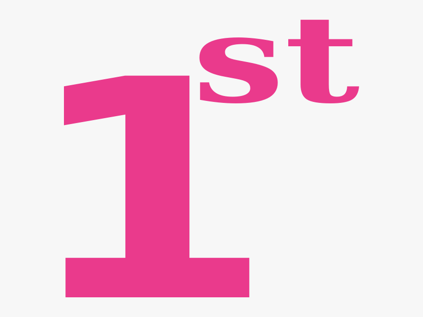 Pink Number One Png - Number One 1st Clipart, Transparent Png, Free Download