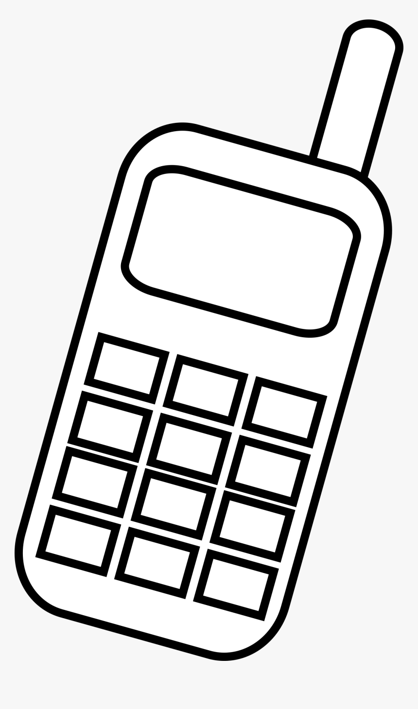 Transparent Cell Phone Icon Png Transparent - Cellphone Clipart Black And White, Png Download, Free Download