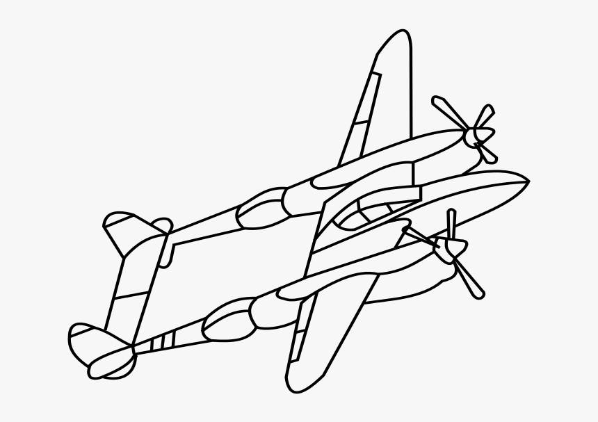 Wwii Plane Drawing - Ww2 Fighter Planes Drawing, HD Png Download, Free Download