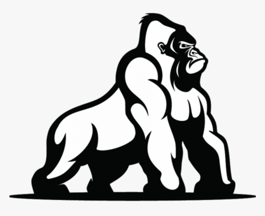 Gorilla Clipart Football - Free Black And White Gorilla Clipart, HD Png Download, Free Download