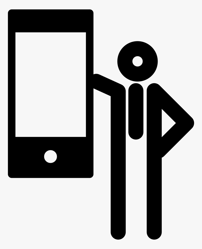 Person With A Cellphone Inside A Circle - Person With Phone Logo, HD Png Download, Free Download