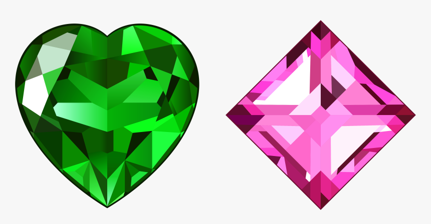 Clipart Diamond Green 4 Clip Art - Pink And Green Diamonds, HD Png Download, Free Download