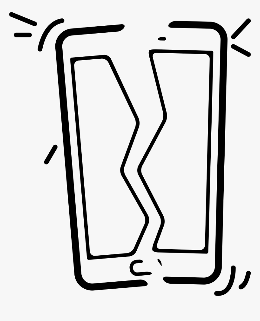 Mobile Phone Broken In Two Parts Comments - Broken Phone Clip Art, HD Png Download, Free Download
